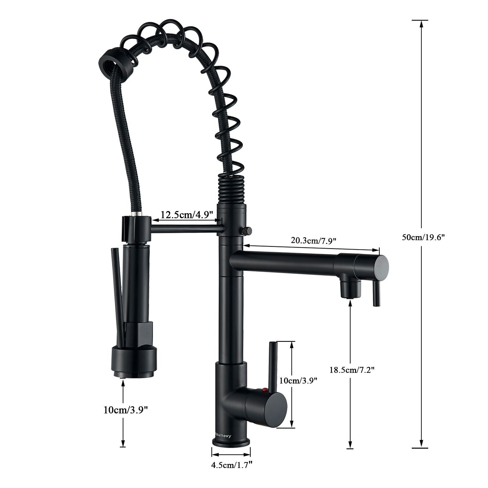 A stainless steel kitchen tap with a gooseneck spout and dual-handle operation for precise temperature control.