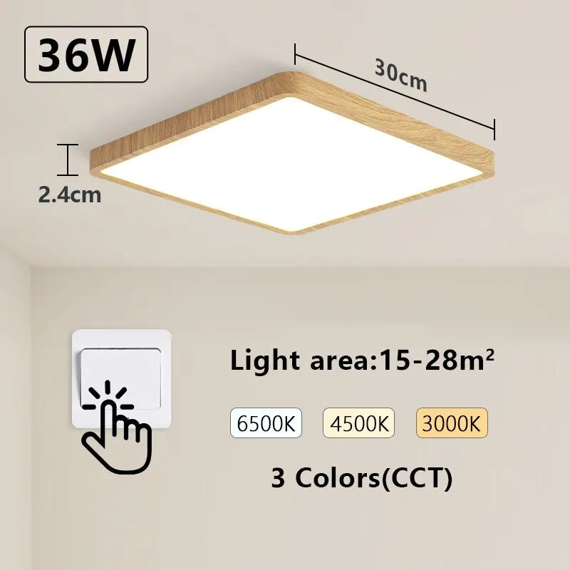 MARPOU Modern Wood-Grain Smart Ceiling Light - Aussies Smart Shopping