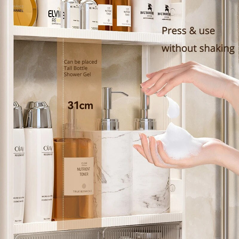 Wall-mounted storage rack, easy to install without punching holes in the wall.