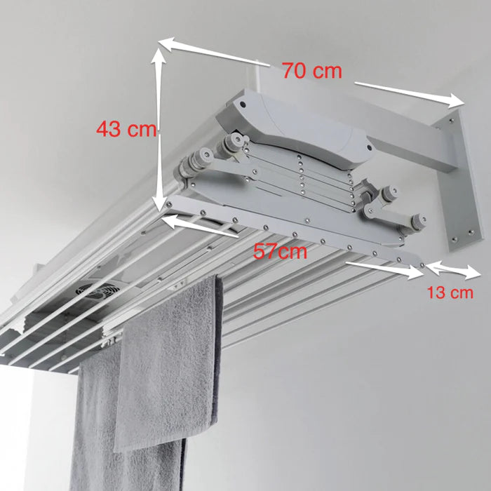 Convenient and automated ceiling clothes drying solution