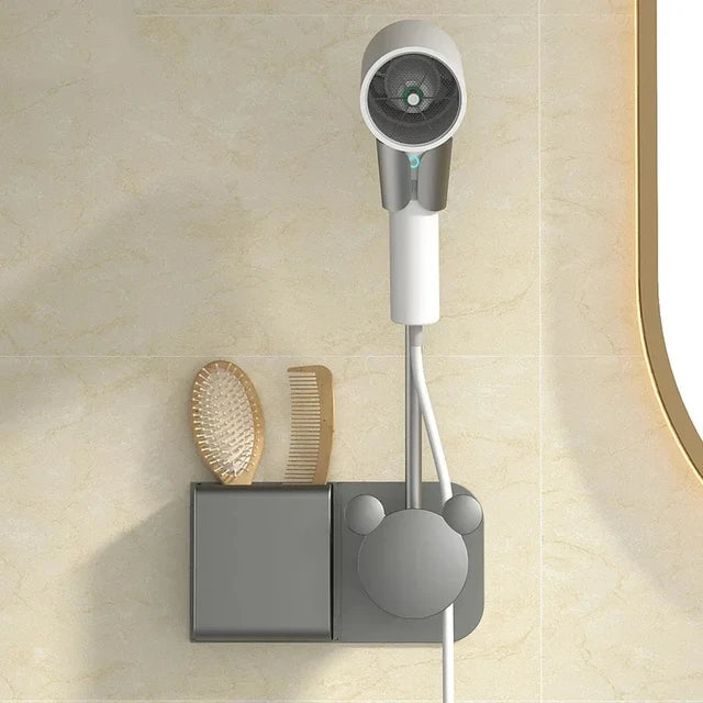 No-hands hair dryer holder designed for effortless drying