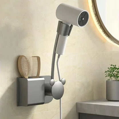 Hands-free hair dryer mount allowing for multitasking during hair styling