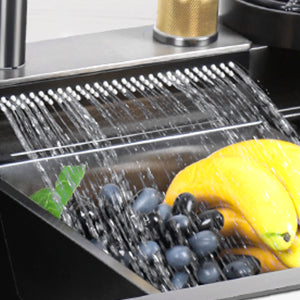 Innovative kitchen sink with built-in display panel