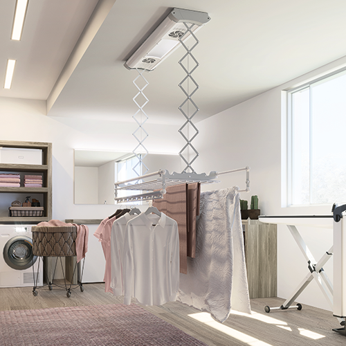 Smart Dry automatic ceiling drying rack.