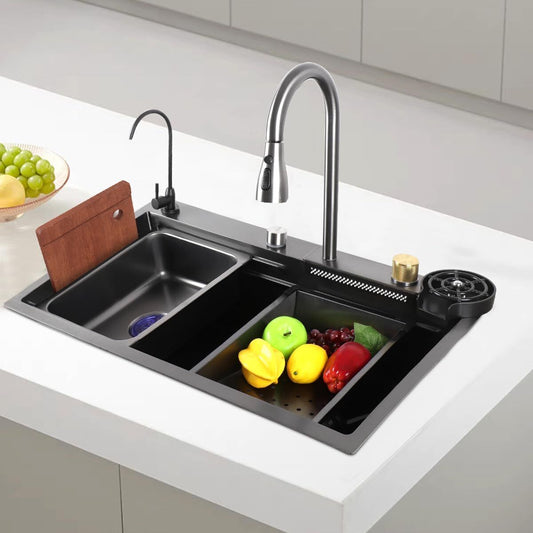 Integrated Waterfall Kitchen Sink Digital Display with elegant design