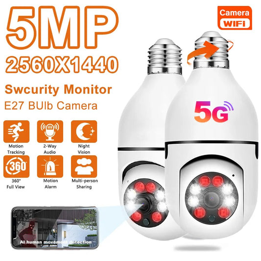 SwiftView Indoor Surveillance Bulb - An overhead view of the smart surveillance camera integrated into a light bulb