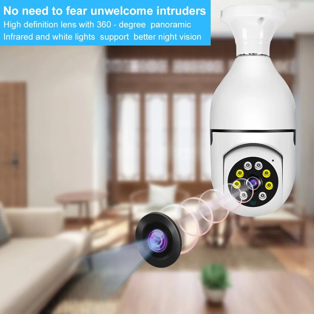 Motion Detection - The SwiftView Bulb with built-in camera detecting motion in a room.