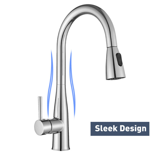 A modern faucet designed to elevate any kitchen or laundry area with its stylish appearance and durable build.